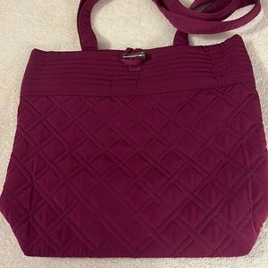 Plum Double Stitched Toggle Tote